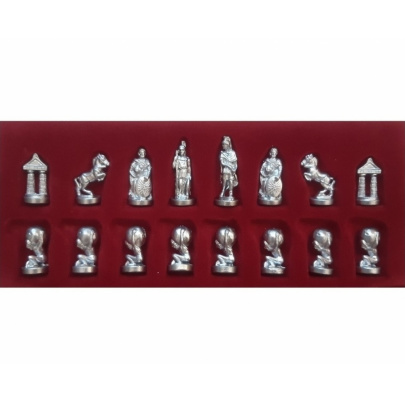 Šachy kovové Atlas - červená