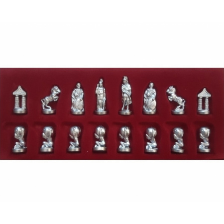 Šachy kovové Atlas - červená