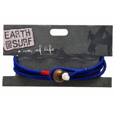 Náramok z modrých nití s guľôčkou