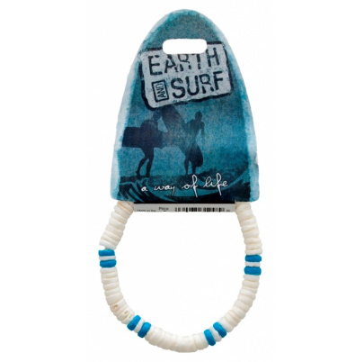 Náramok z mušlí bielo tyrkysový