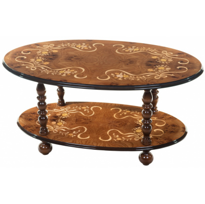 Stolík čajový oválny Kvety a stuha