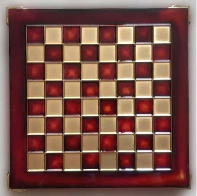 Šachy kovové 28x28 cm Atlas - červená