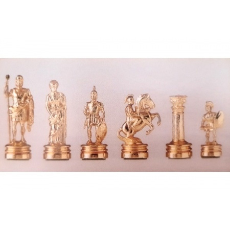 Šachy kovové Grécke-Rímske - červená