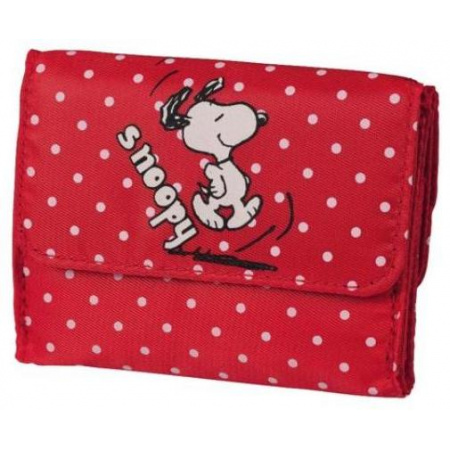 Snoopy peňaženka červená s bodkami