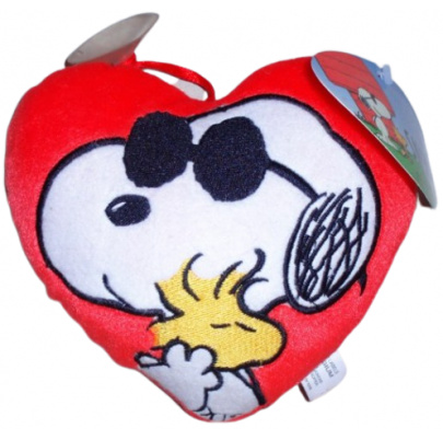 Snoopy plyšové srdce s prísavkou