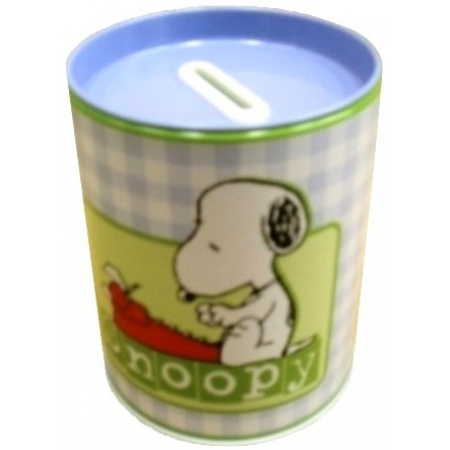 Snoopy plechová pokladnička Písací stroj