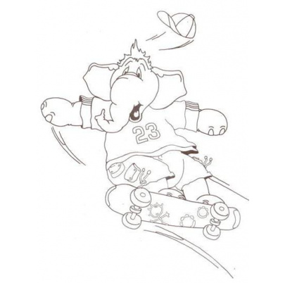 Omaľovánka A4 Slon