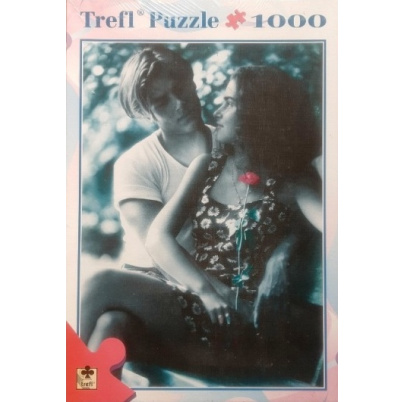 1000 ks puzzle Pár s ružou