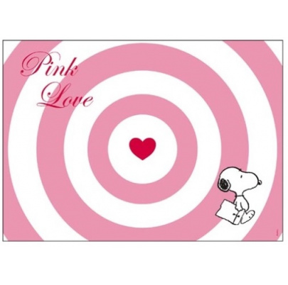 Snoopy papierové prestieranie Ružová láska