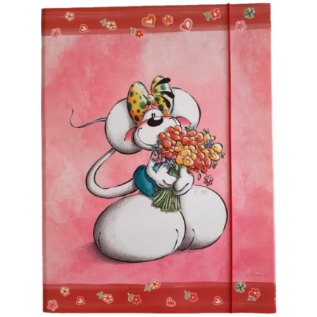 Diddl dosky A3 myška s kyticou