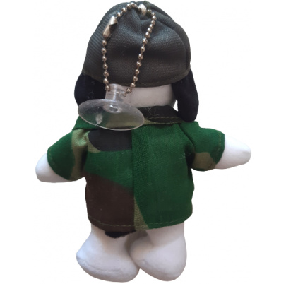 Snoopy plyš s prísavkou kostým Vojak