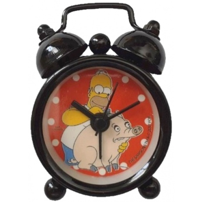 Simpsons budík mini Homer a Piggy