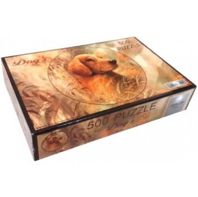 500 ks puzzle okrúhle Zlatý retríver