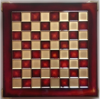 Šachy kovové 20x20 cm Malá sfinga - červená