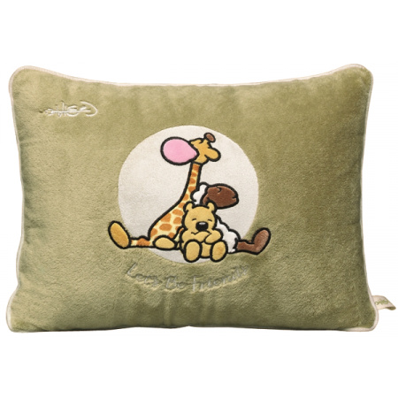 Plyšový vankúš zelený Buďme priateľmi