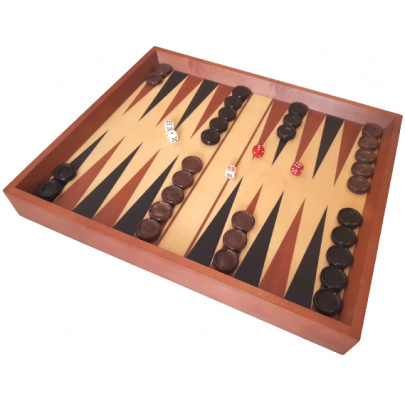 Backgammon alabaster čierny/hnedý