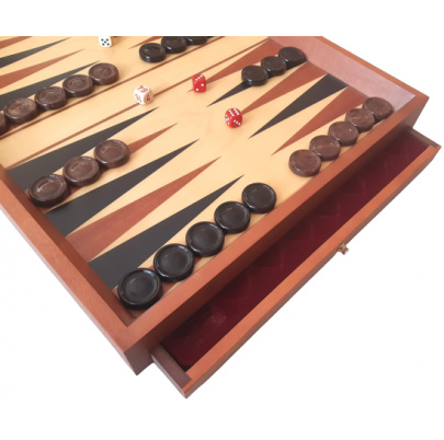 Backgammon alabaster čierny/hnedý
