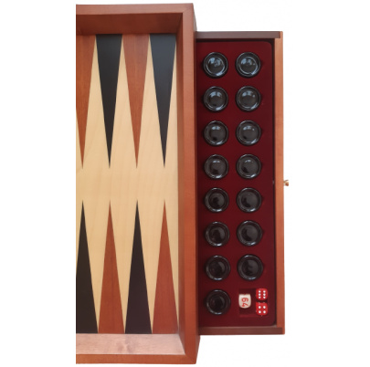 Backgammon alabaster čierny/hnedý