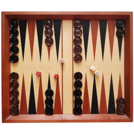 Backgammon alabaster čierny/hnedý