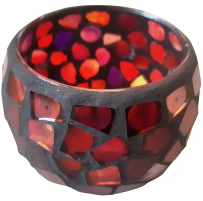 Svietnik Mozaiková guľa bordová 