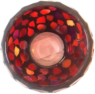 Svietnik Mozaiková guľa bordová 