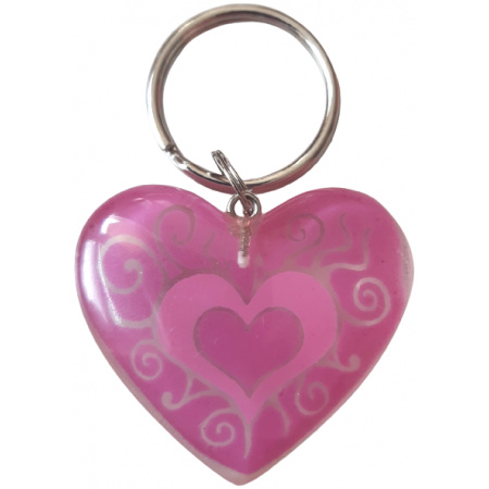 Kľúčenka Ružové srdce a ornamenty