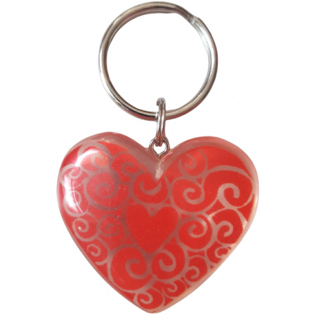 Kľúčenka Červené srdce a ornamenty