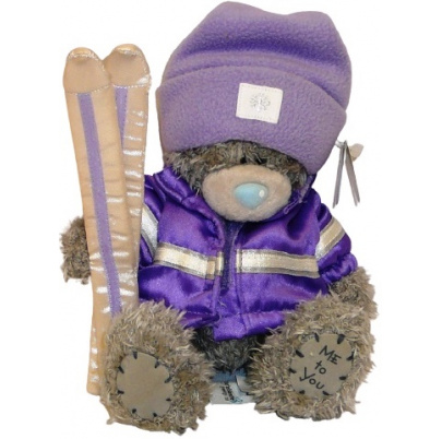 Plyšový medveď 15 cm s lyžami