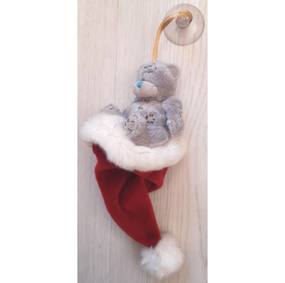 Plyšový medveď 8 cm Mikulášska čiapka