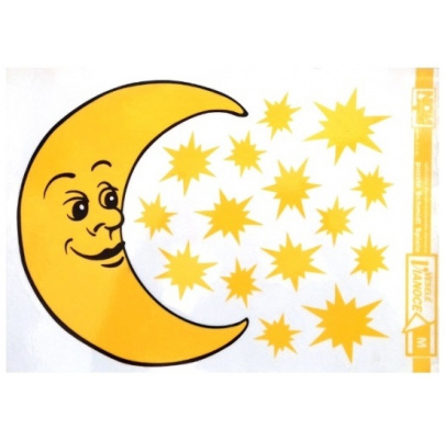 Fólia na okno Mesiac a hviezdy