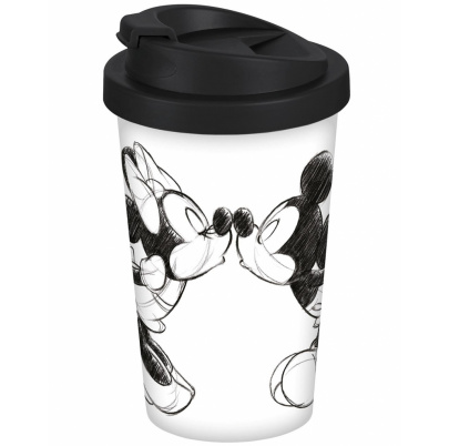 Mickey pohár na kávu so sebou 400 ml Bozk skica strieborná/sivá