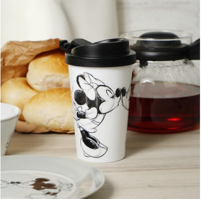 Mickey pohár na kávu so sebou 400 ml Bozk skica strieborná/sivá