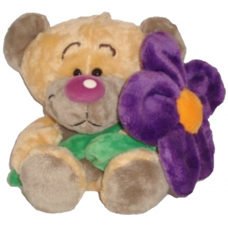 Pimboli plyšový medveď 30 cm S kvetinou