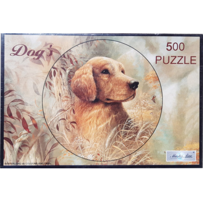 500 ks puzzle okrúhle Zlatý retríver