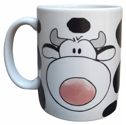 Hrnček 250 ml Eddy biely s čiernymi škvrnami