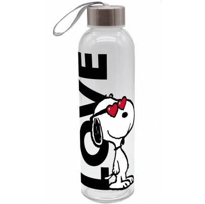 Snoopy fľaša 500 ml sklo LOVE