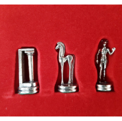 Šachy kovové Minojské - hnedá