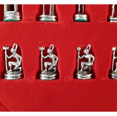 Šachy kovové Minojské - hnedá