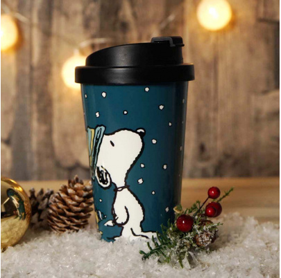Snoopy pohár na kávu so sebou 400 ml Zima