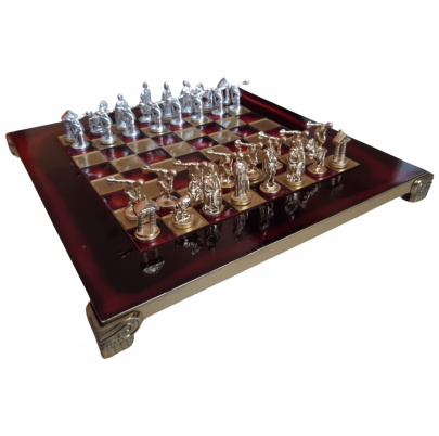 Šachy kovové Vrhač diskov - červená