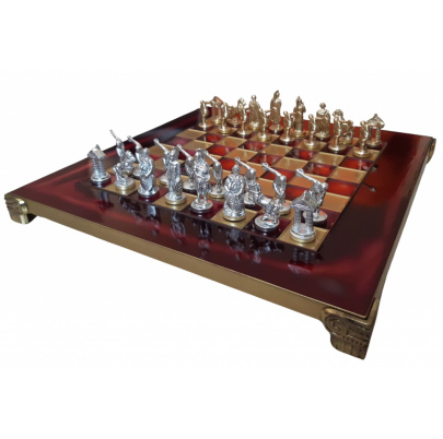 Šachy kovové Vrhač diskov - červená