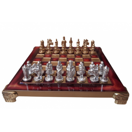 Šachy kovové Renesančné - červená