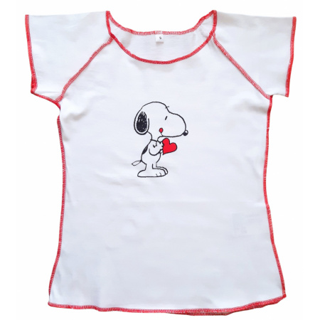 Snoopy dievčenské tričko S červené srdce