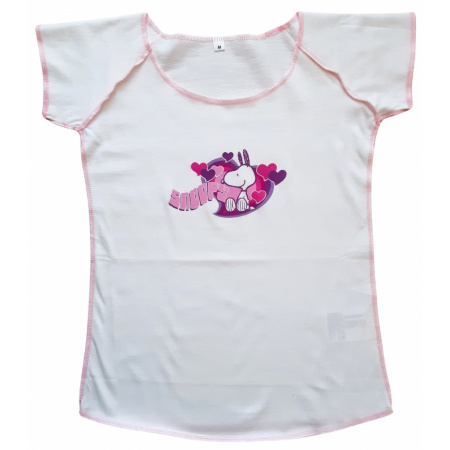 Snoopy dievčenské tričko M srdiečka