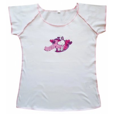 Snoopy dievčenské tričko XL srdiečka