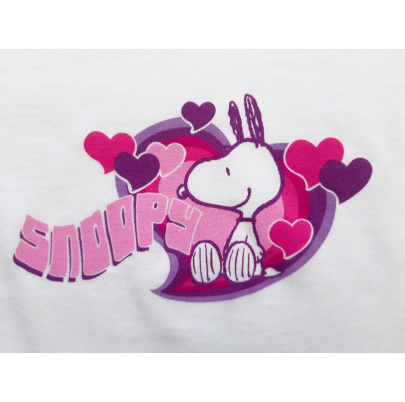 Snoopy dievčenské tričko XL srdiečka