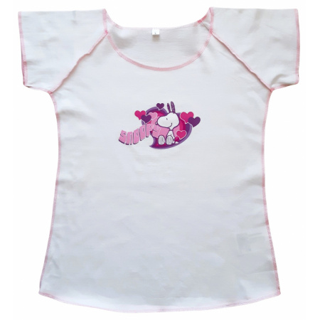 Snoopy dievčenské tričko L srdiečka