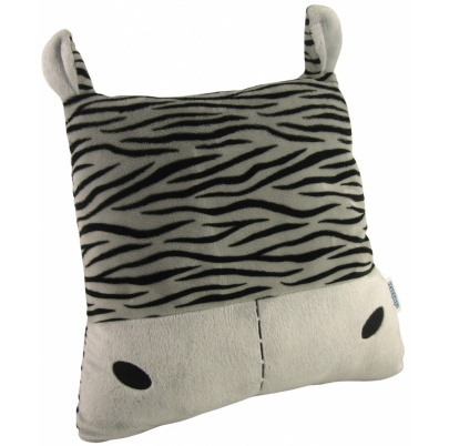 Plyšový vankúš šedo čierny Zebra