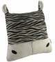 Plyšový vankúš šedo čierny Zebra