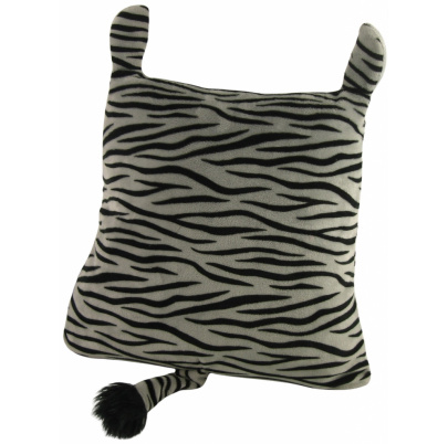 Plyšový vankúš šedo čierny Zebra